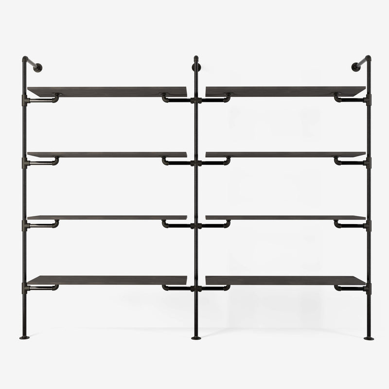 The Walk-In 2 row wardrobe system - (4 shelves / 4 shelves)