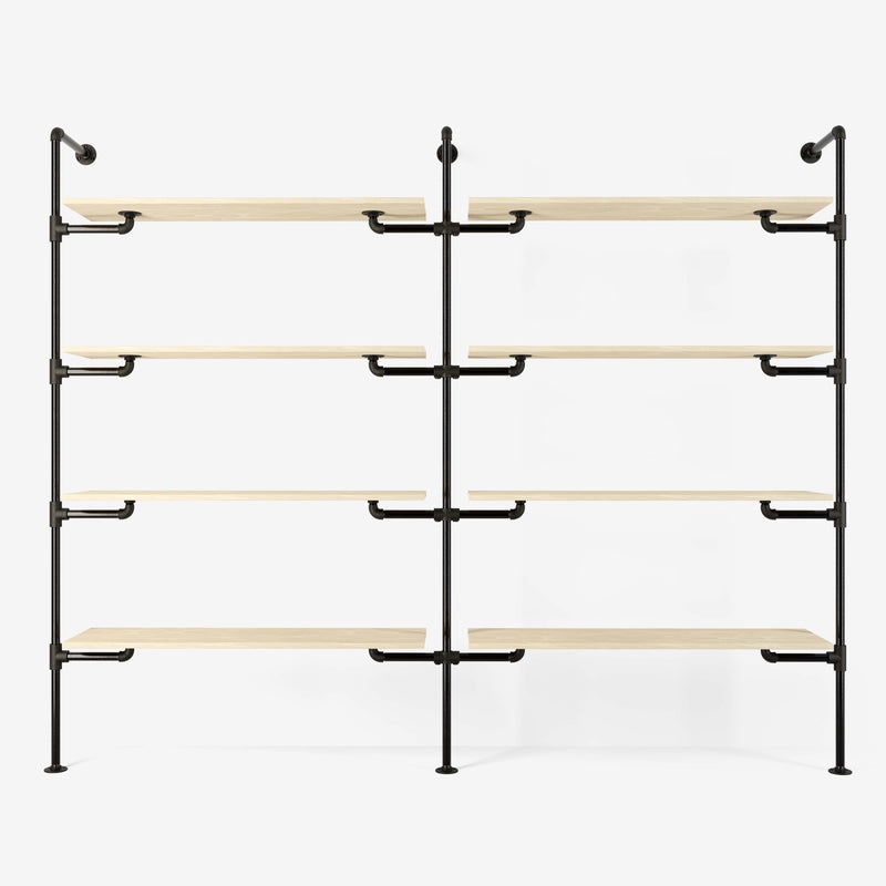 The Walk-In 2 row wardrobe system - (4 shelves / 4 shelves)
