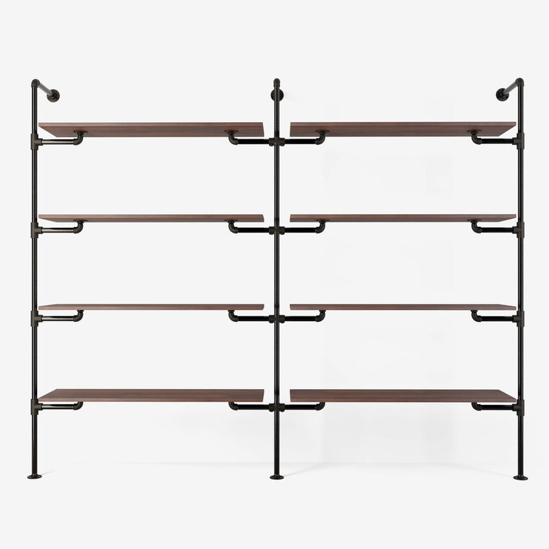 The Walk-In 2 row wardrobe system - (4 shelves / 4 shelves)
