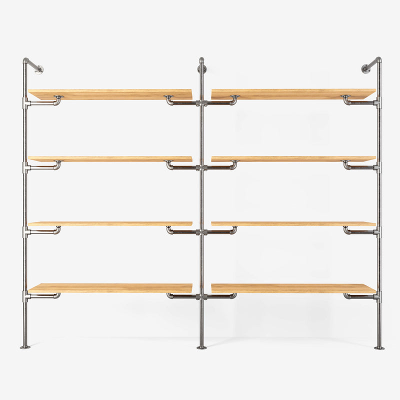 The Walk-In 2 row wardrobe system - (4 shelves / 4 shelves)