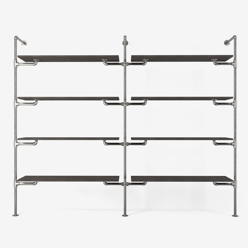 The Walk-In 2 row wardrobe system - (4 shelves / 4 shelves)