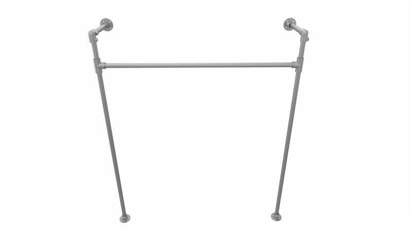 RackBuddy clothes rack in silver with adjustable height